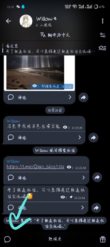 开了频道私信，可以直接通过频道私信交流喵🥰